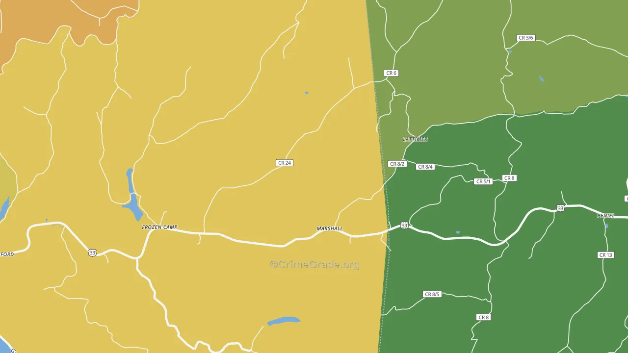 Marshall, WV Map of Vandalism Rates