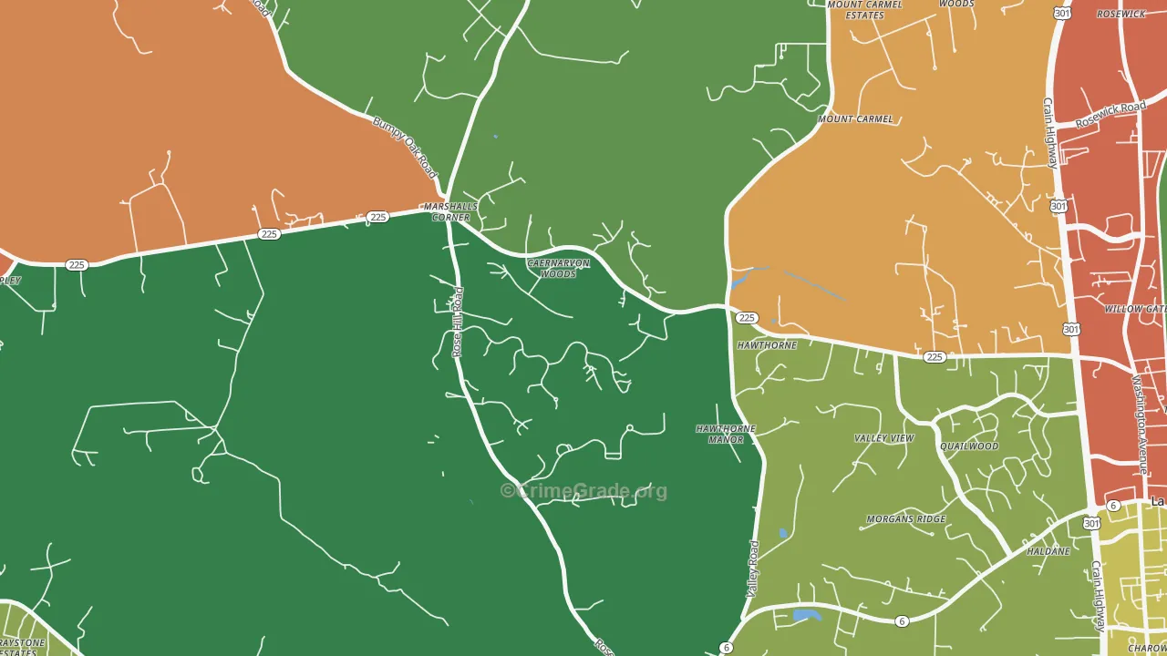 Marshalls Corner, MD Map of Vandalism Rates