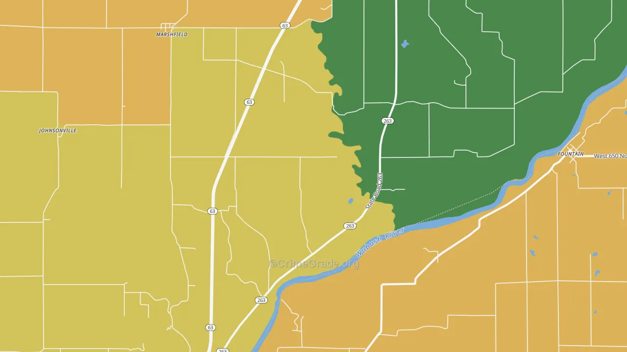 Marshfield, IN Map of Vandalism Rates