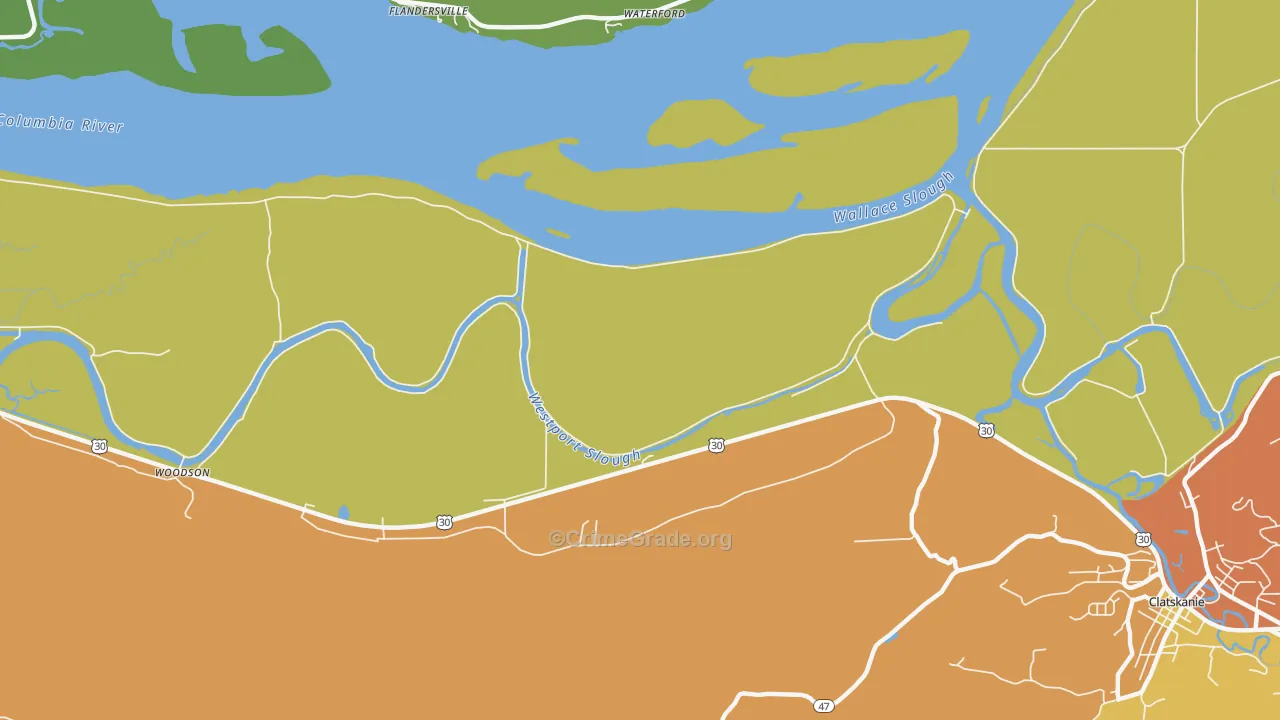 Marshland, OR Map of Vandalism Rates