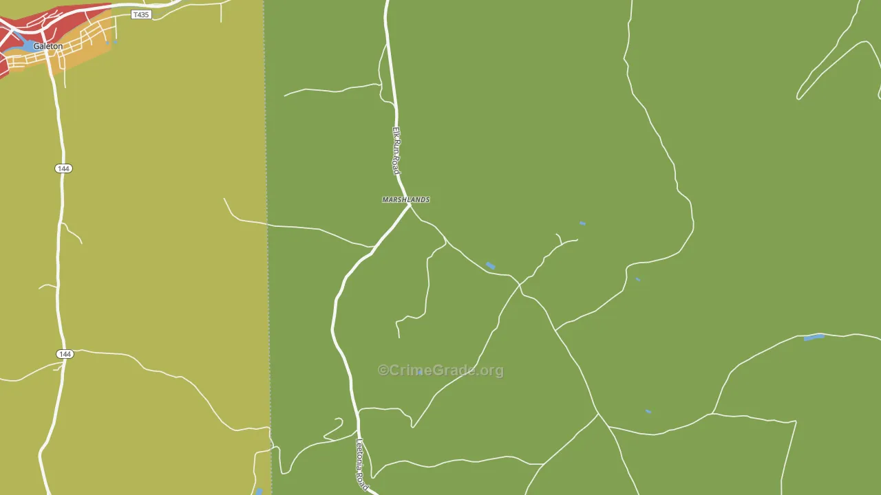 Marshlands, PA Map of Vandalism Rates