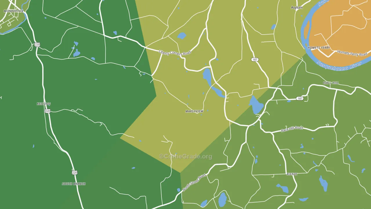 Marshview, PA Map of Vandalism Rates
