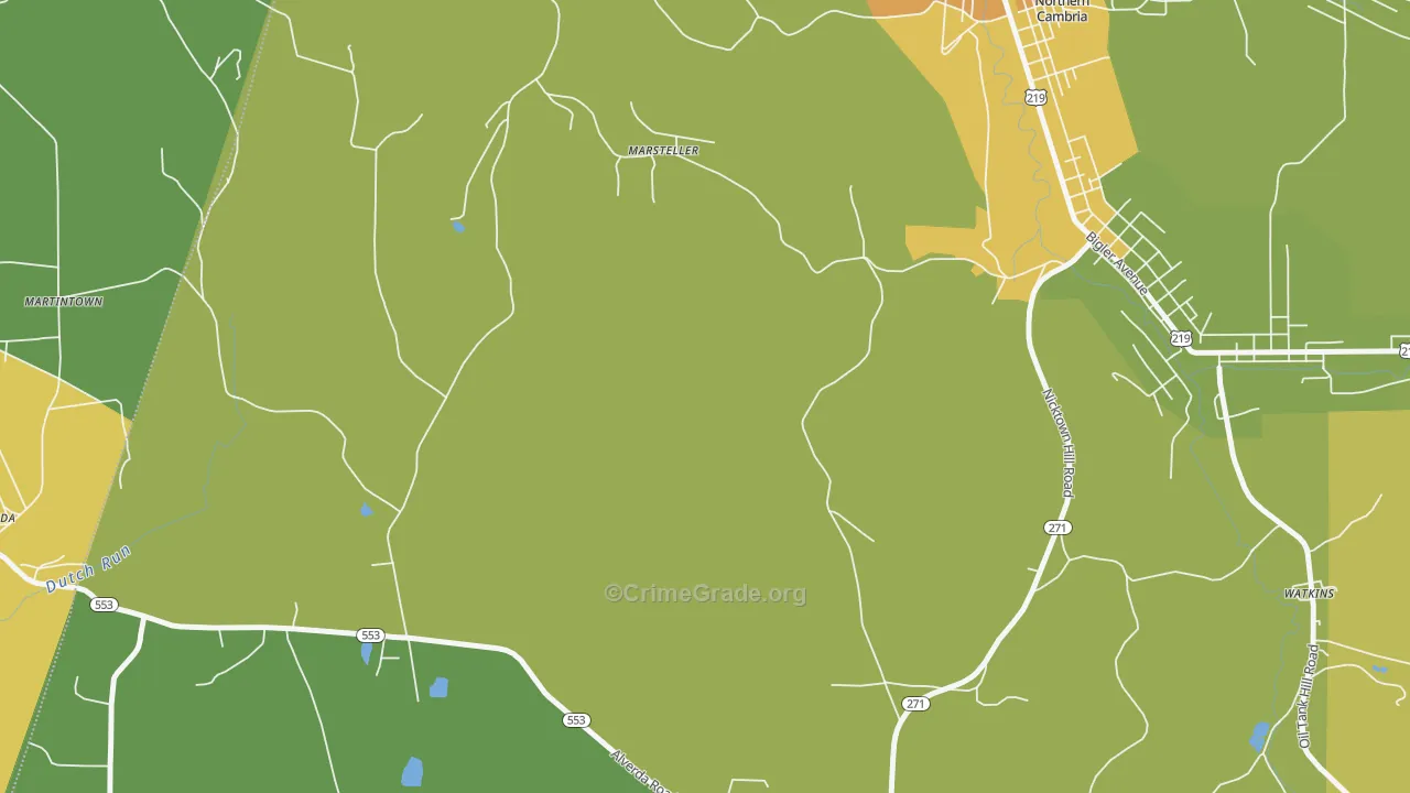 Marsteller, PA Map of Vandalism Rates