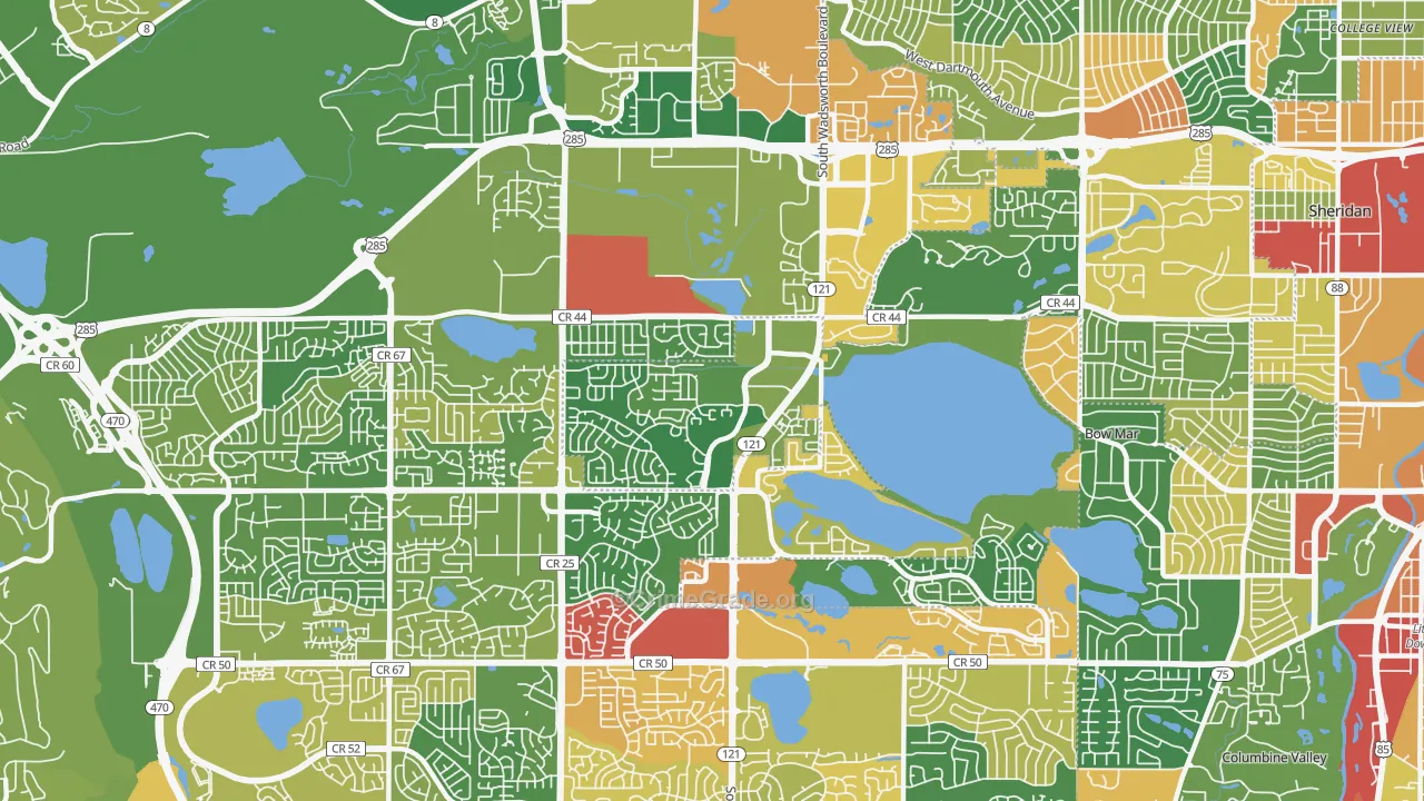 Marston, Littleton, CO Map of Vandalism Rates