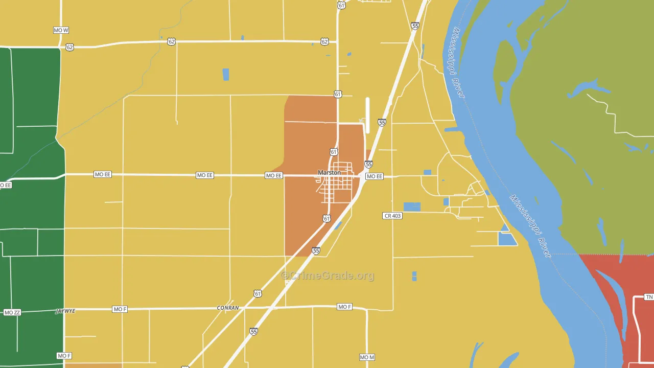 Marston, MO Map of Vandalism Rates