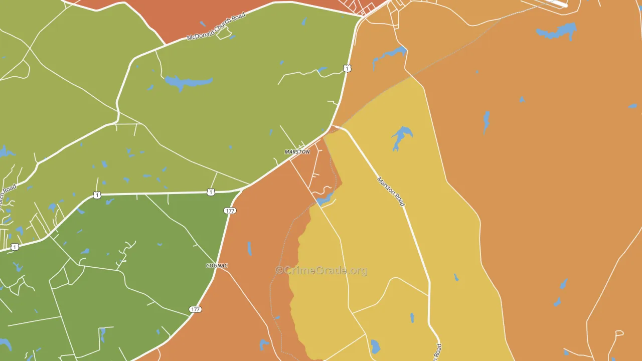 Marston, NC Map of Vandalism Rates