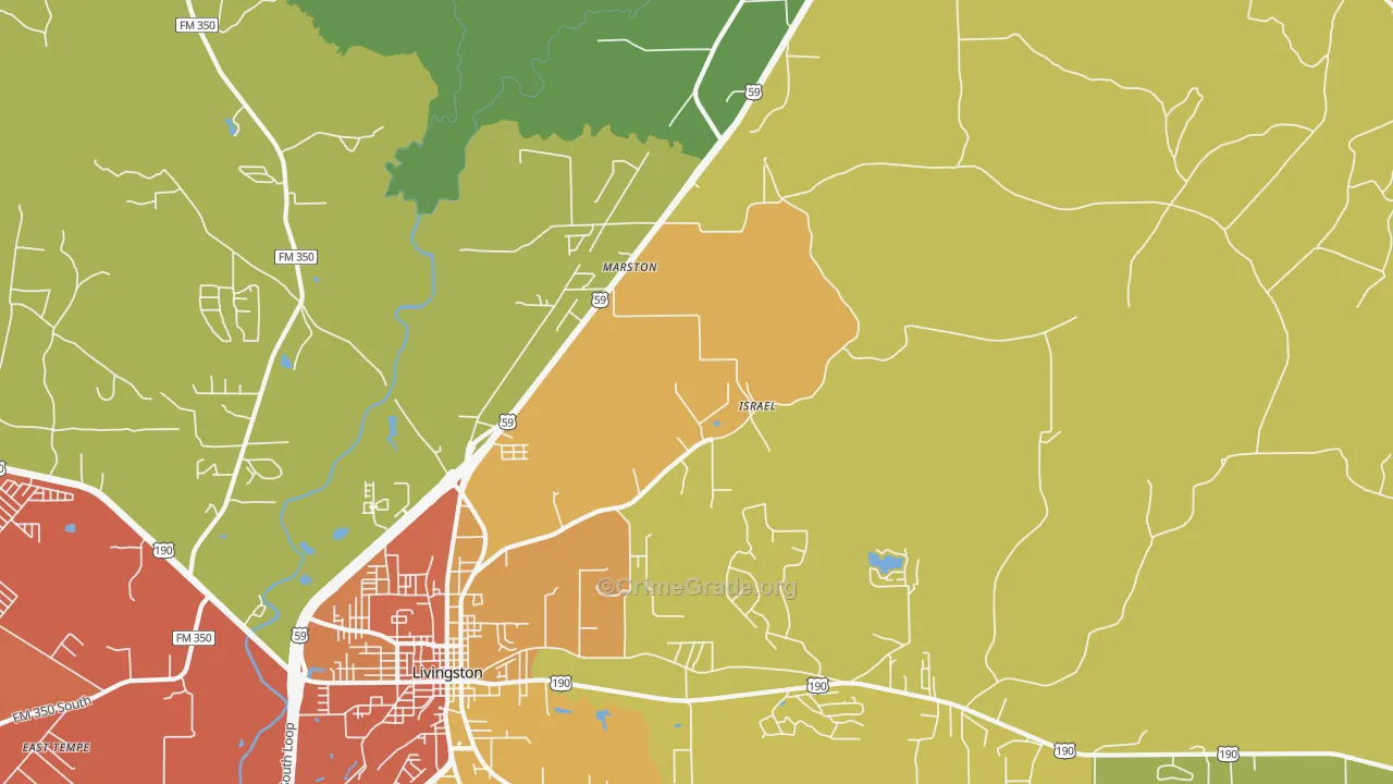 Marston, TX Map of Vandalism Rates