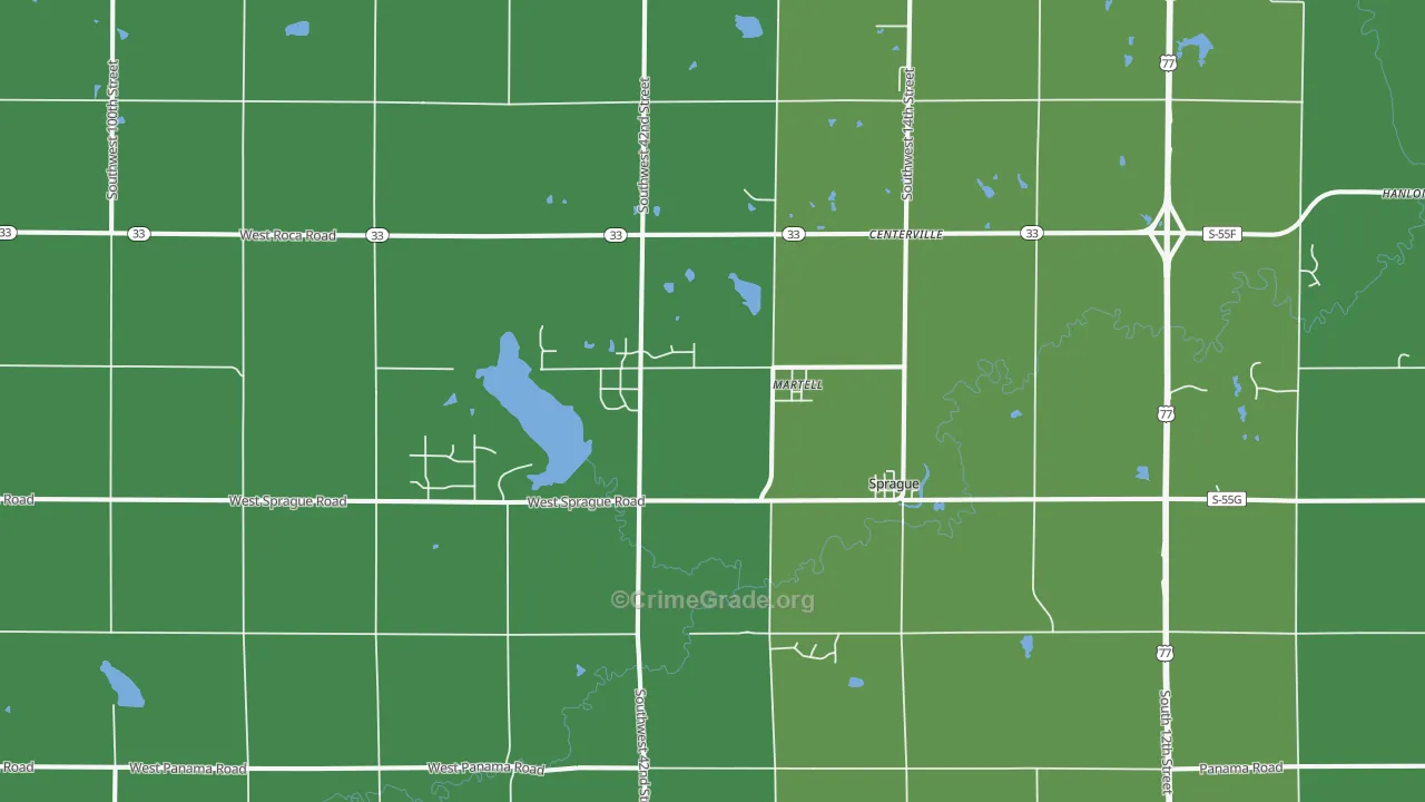 Martell, NE Map of Vandalism Rates