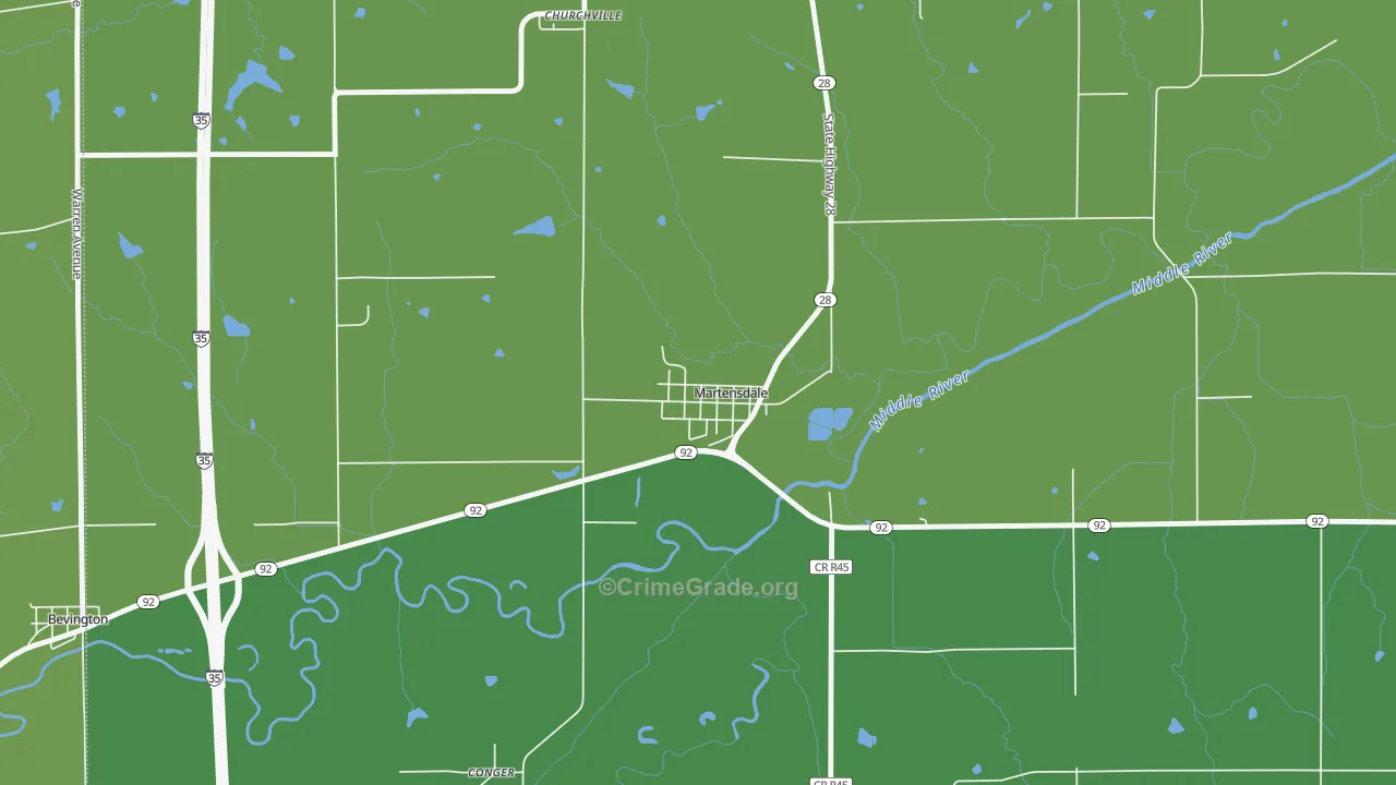 Martensdale, IA Map of Vandalism Rates