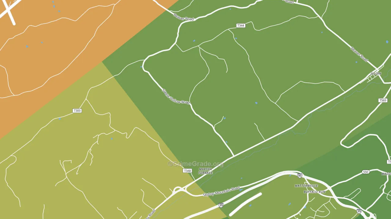 Martha Furnace, PA Map of Vandalism Rates