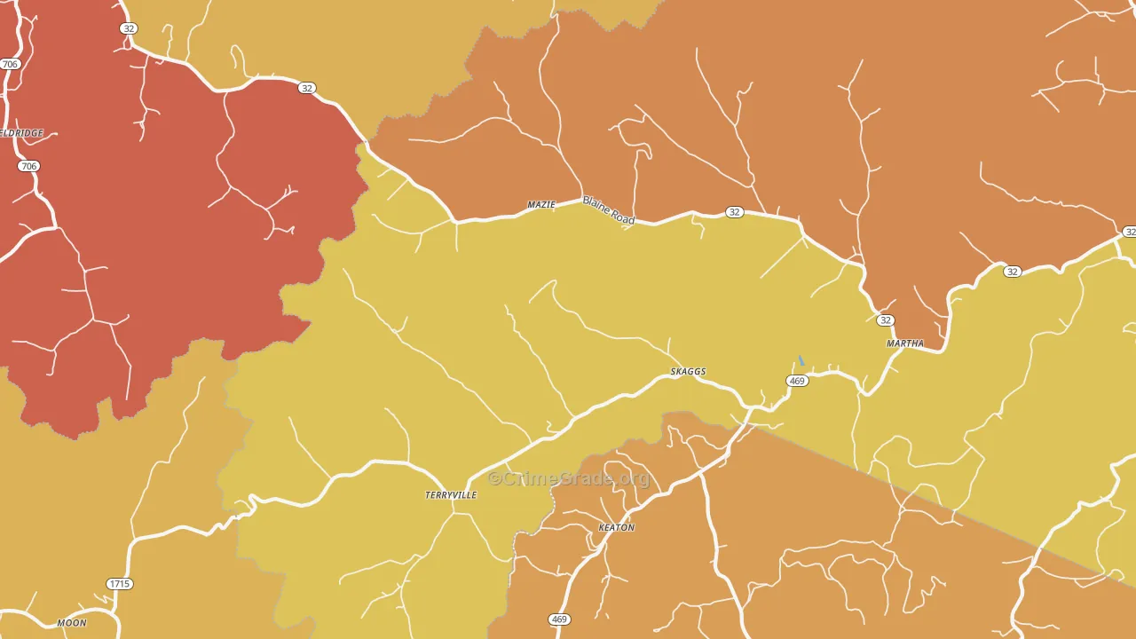 Martha, KY Map of Vandalism Rates