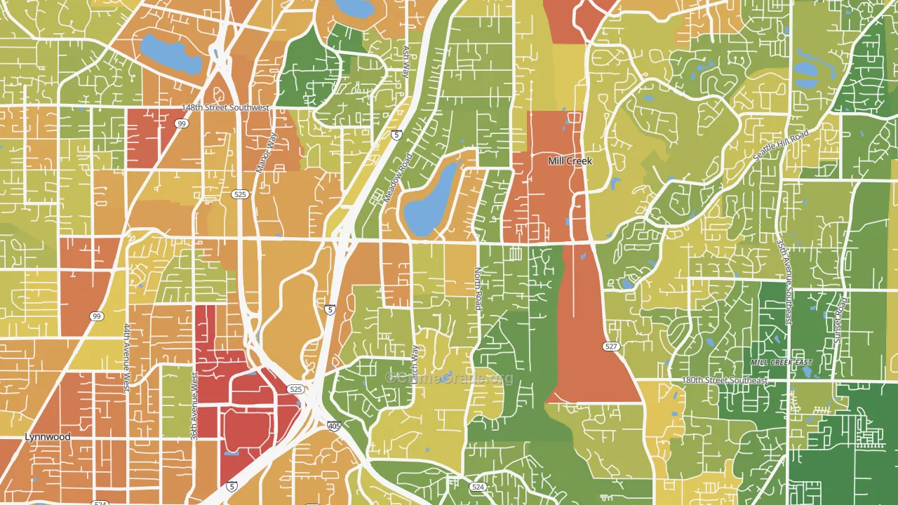 Martha Lake, Lynnwood, WA Map of Vandalism Rates