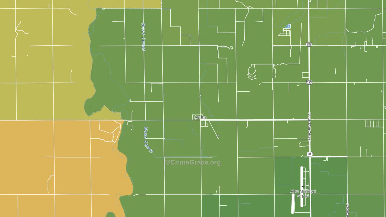 Martha, OK Map of Vandalism Rates