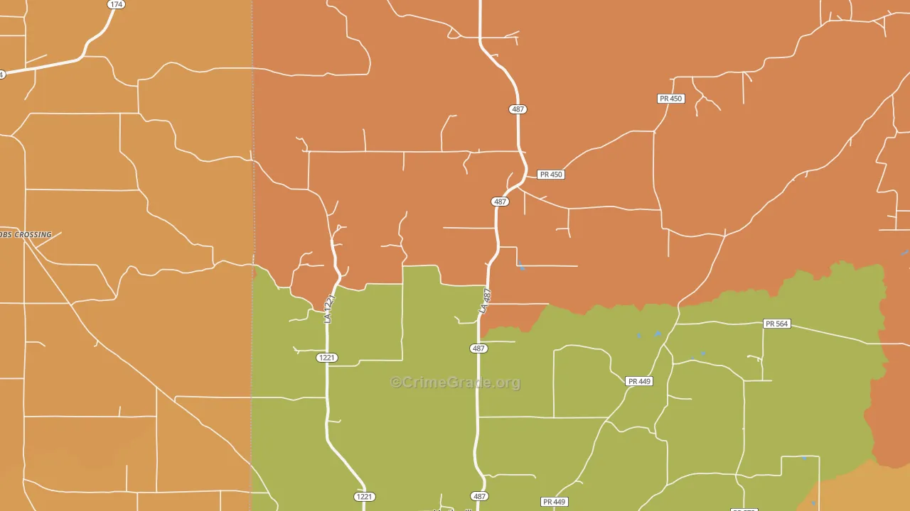 Marthaville, LA Map of Vandalism Rates