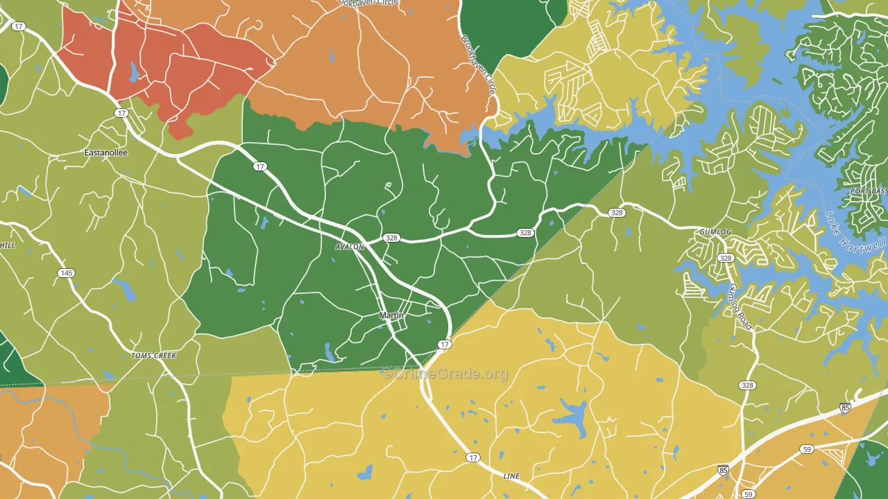 Martin, GA Map of Vandalism Rates