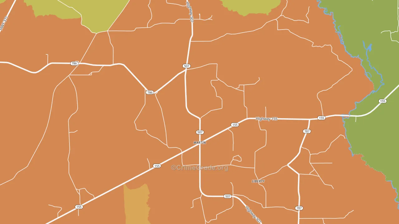 Martin, LA Map of Vandalism Rates
