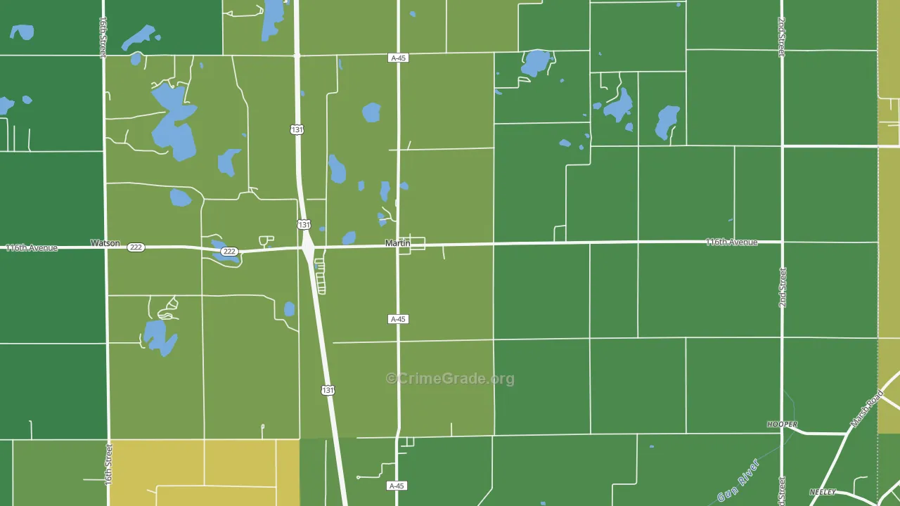 Martin, MI Map of Vandalism Rates