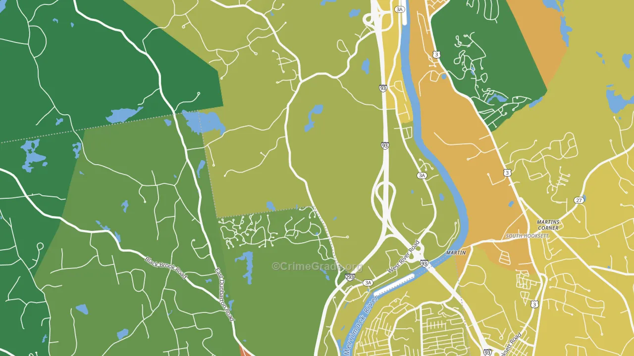 Martin, NH Map of Vandalism Rates