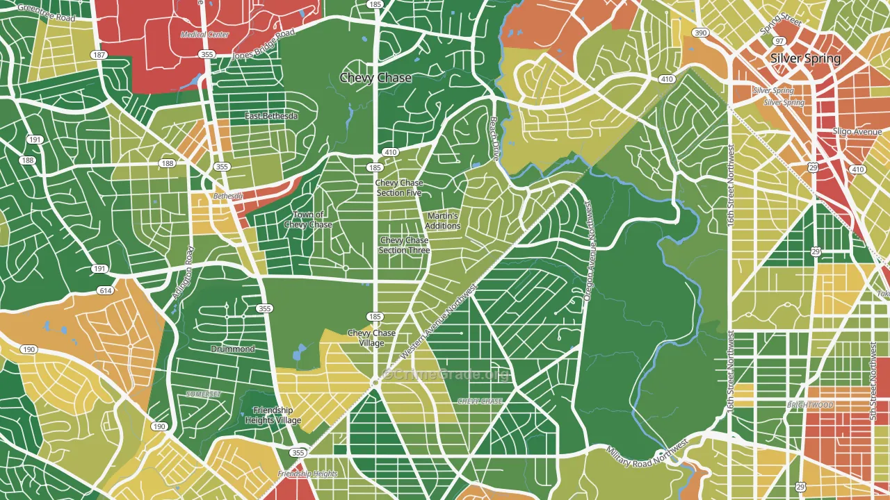 Martins Additions, MD Map of Vandalism Rates