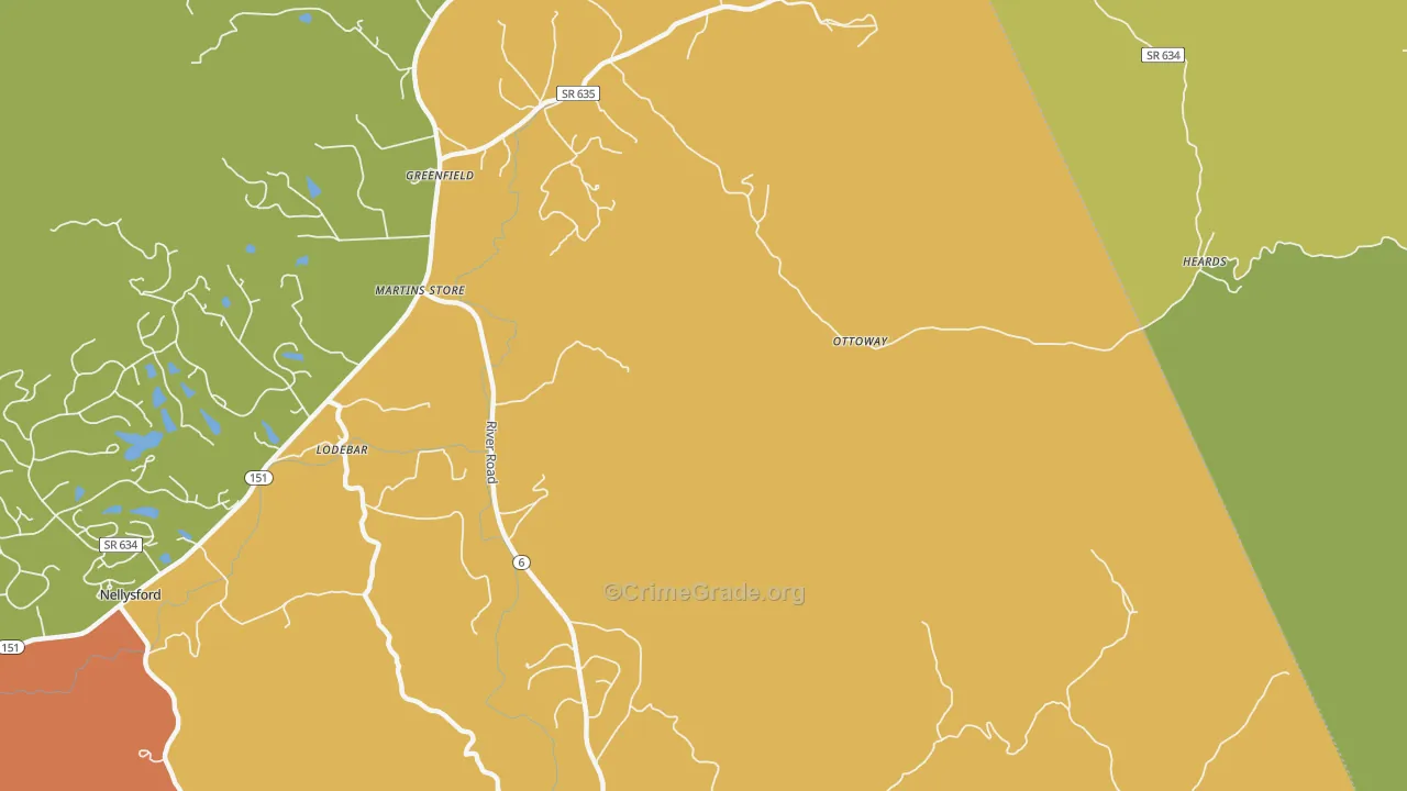 Martins Store, VA Map of Vandalism Rates