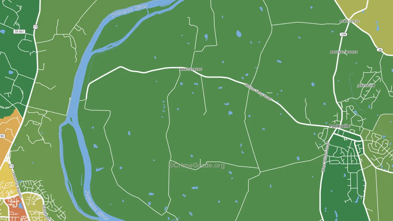 Martinsburg, MD Map of Vandalism Rates