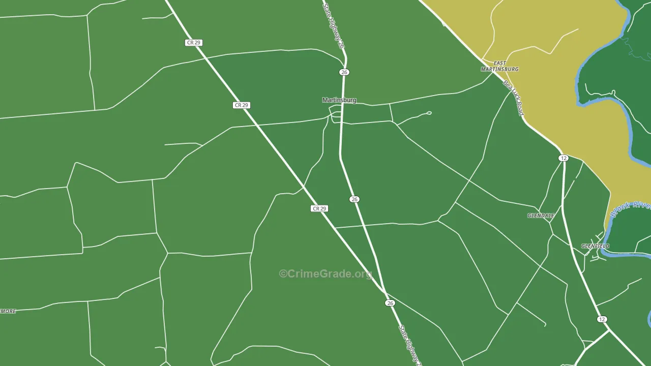 Martinsburg, NY Map of Vandalism Rates