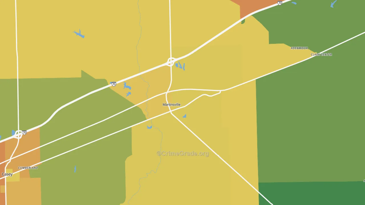 Martinsville, IL Map of Vandalism Rates
