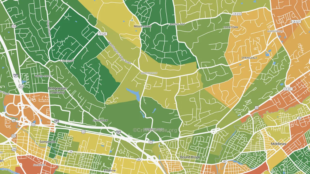 Martinsville, NJ Map of Vandalism Rates