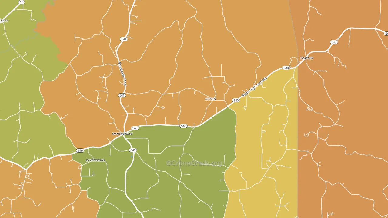 Martinville, MS Map of Vandalism Rates