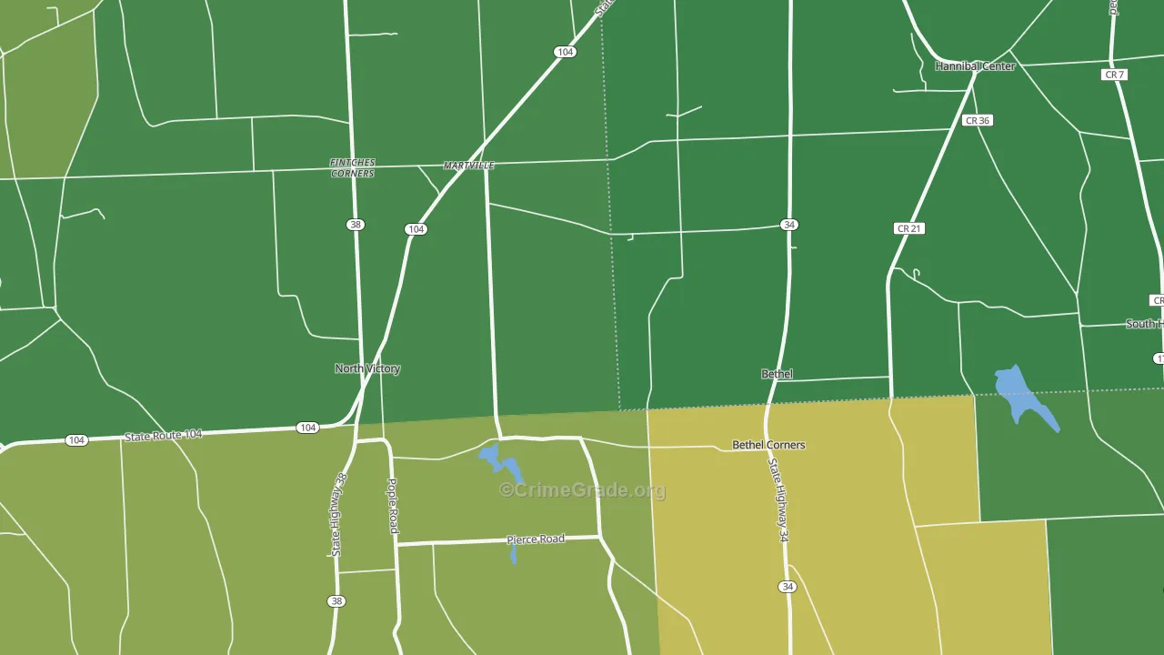 Martville, NY Map of Vandalism Rates