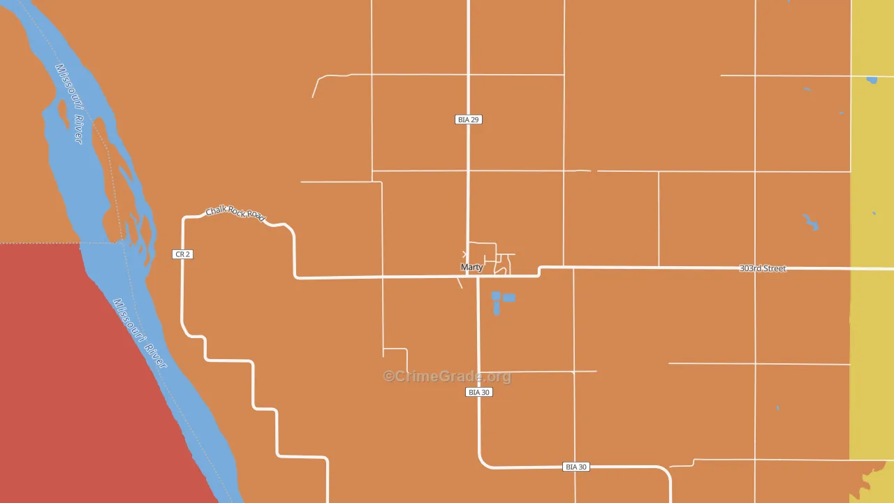 Marty, SD Map of Vandalism Rates