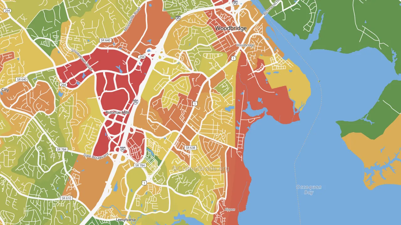 Marumsco, VA Map of Vandalism Rates