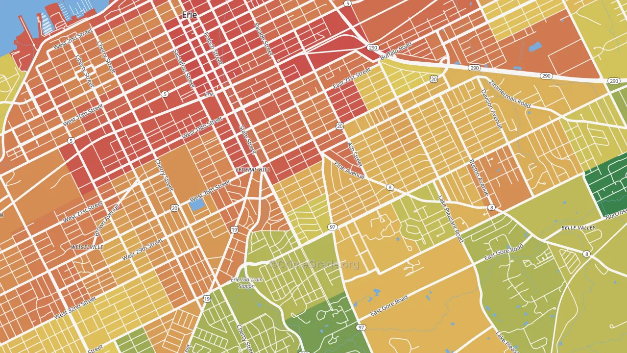 Marvintown, Erie, PA Map of Vandalism Rates