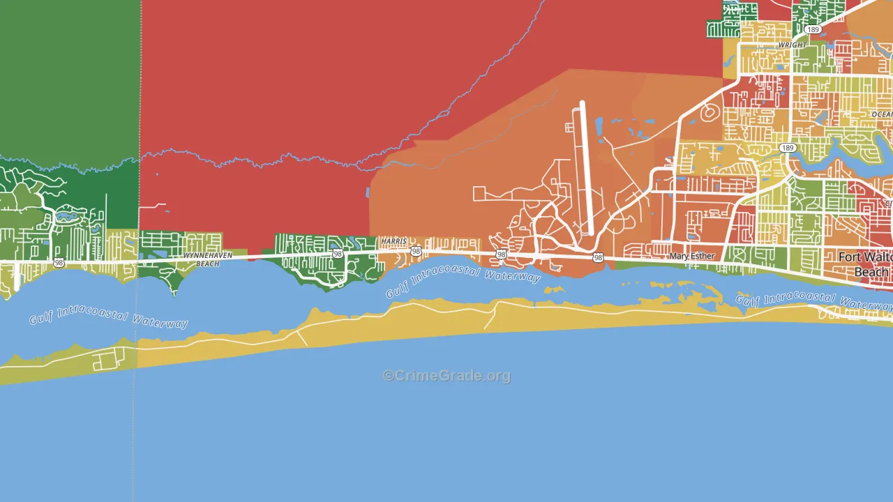 Mary Esther, FL Map of Vandalism Rates