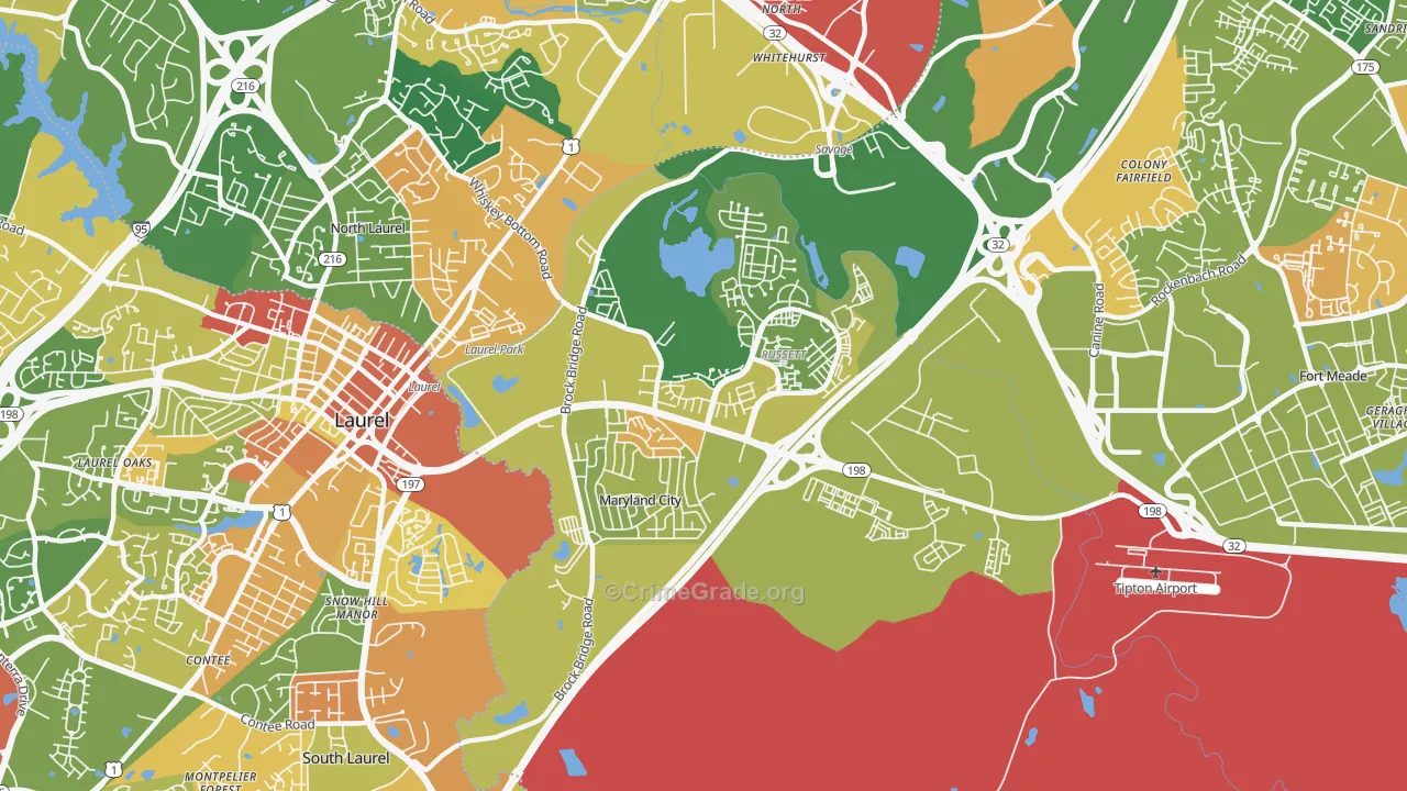 Maryland City, MD Map of Vandalism Rates