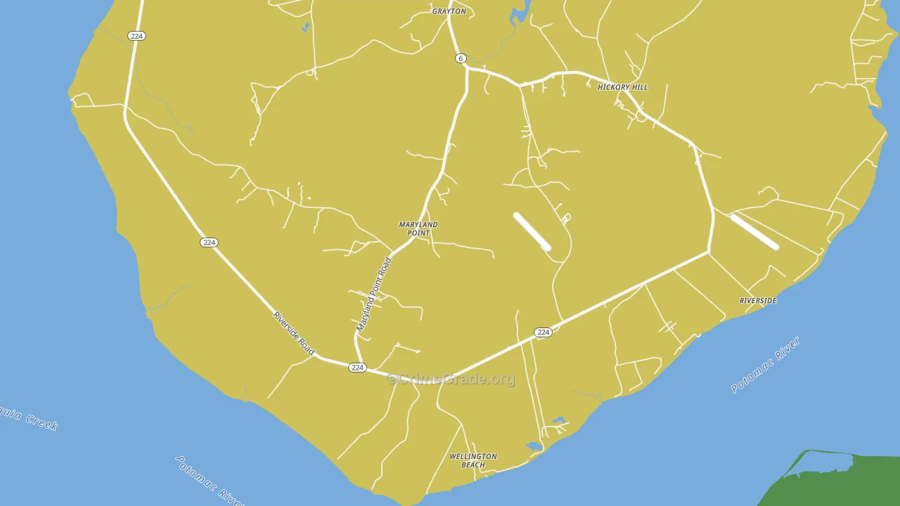 Maryland Point, MD Map of Vandalism Rates