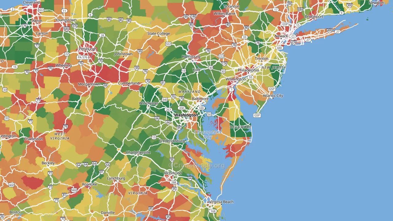 Maryland Map of Vandalism Rates