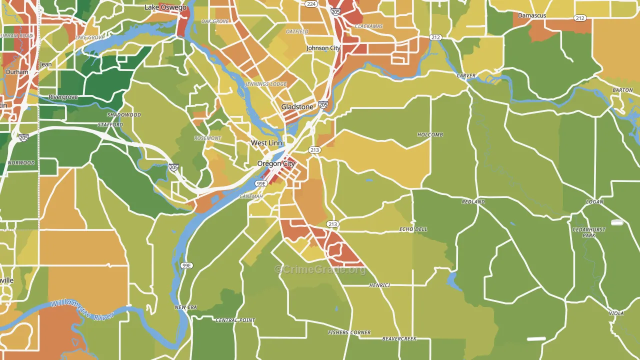 Marylhurst, OR Map of Vandalism Rates