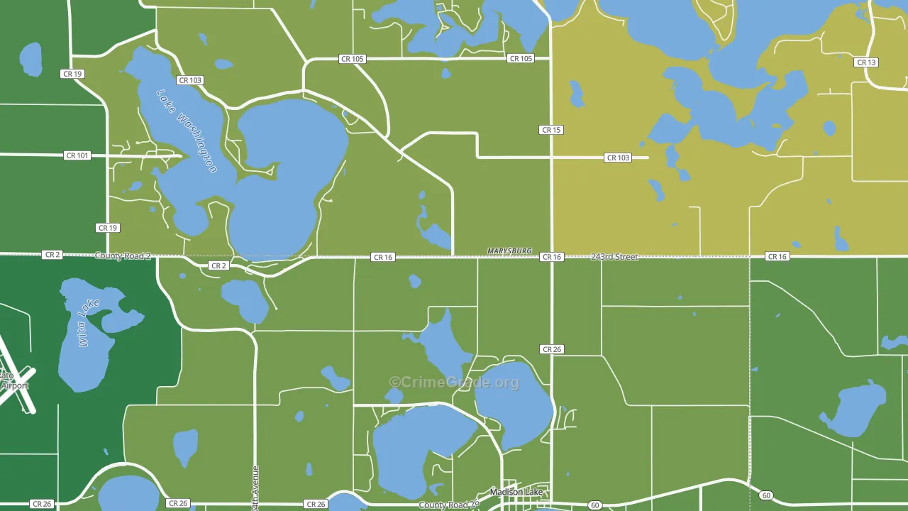 Marysburg, MN Map of Vandalism Rates