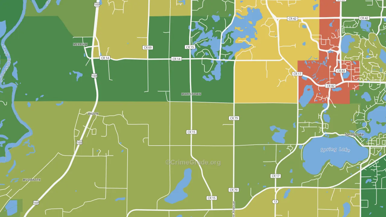 Marystown, MN Map of Vandalism Rates