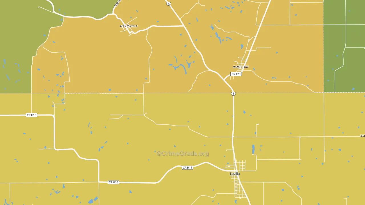 Marysville, IA Map of Vandalism Rates