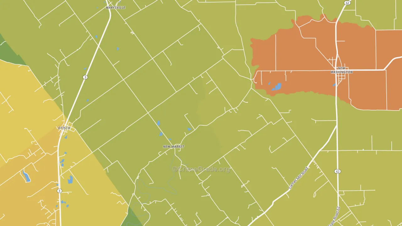 Marysville, IN Map of Vandalism Rates