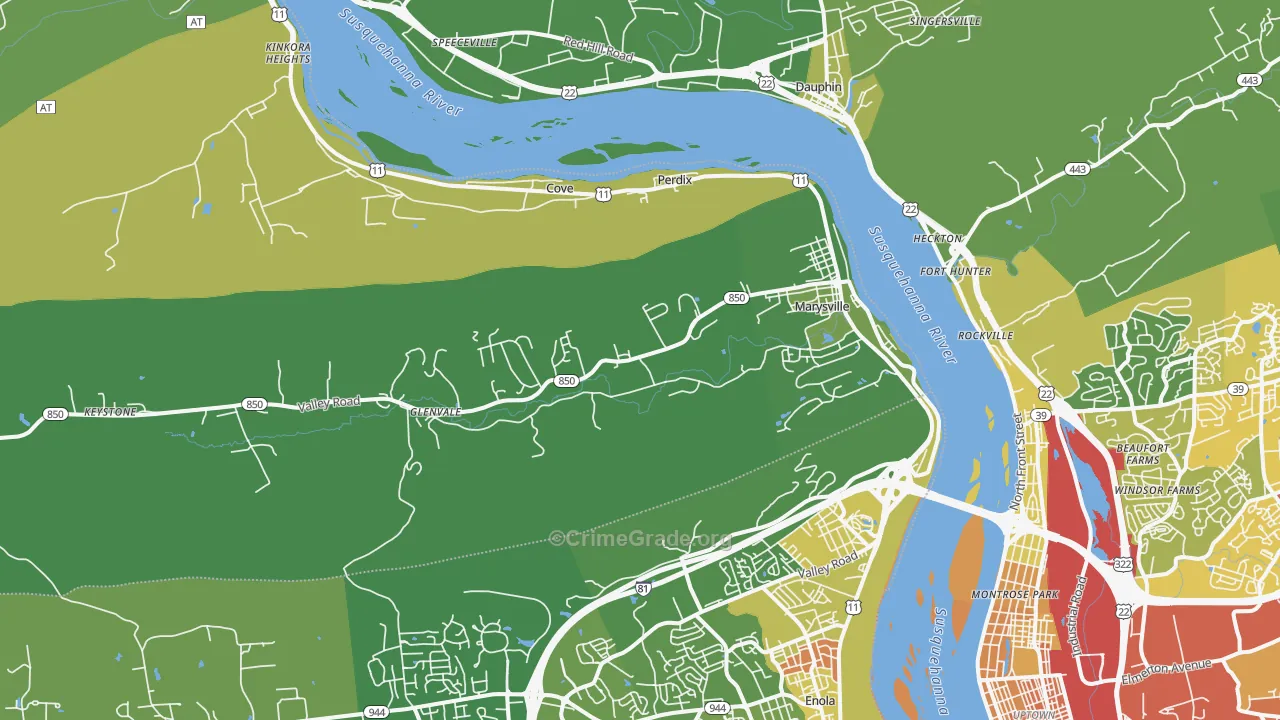 Marysville, PA Map of Vandalism Rates