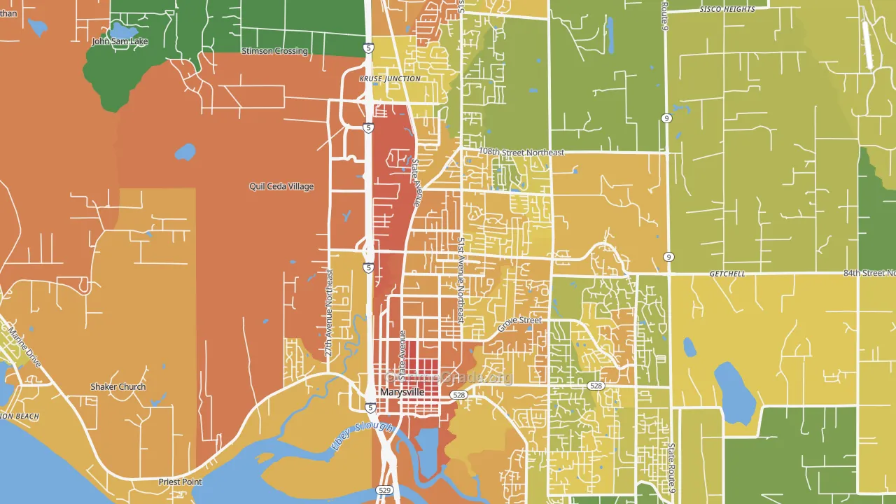 Marysville, WA Map of Vandalism Rates
