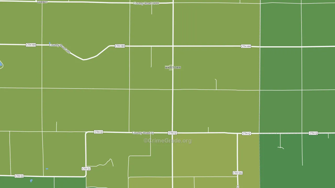 Marytown, WI Map of Vandalism Rates