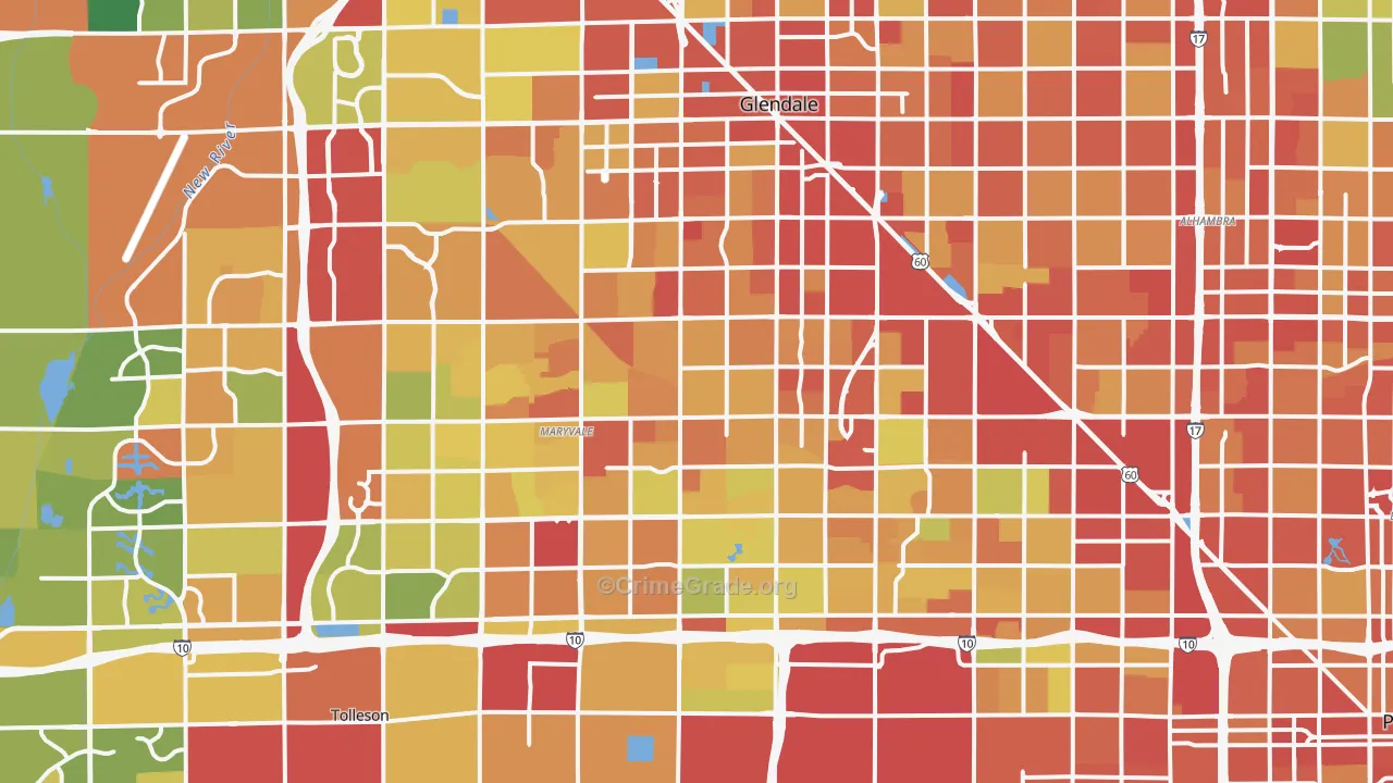 Maryvale, Phoenix, AZ Map of Vandalism Rates