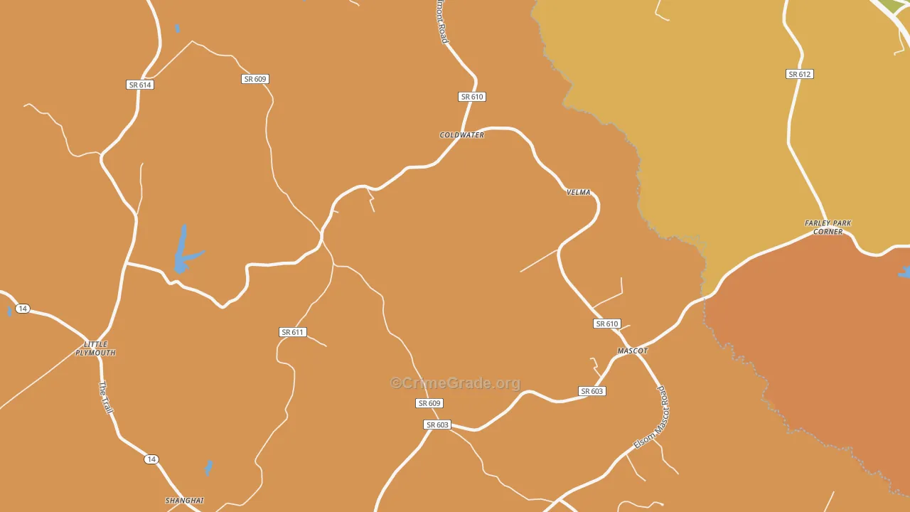 Mascot, VA Map of Vandalism Rates