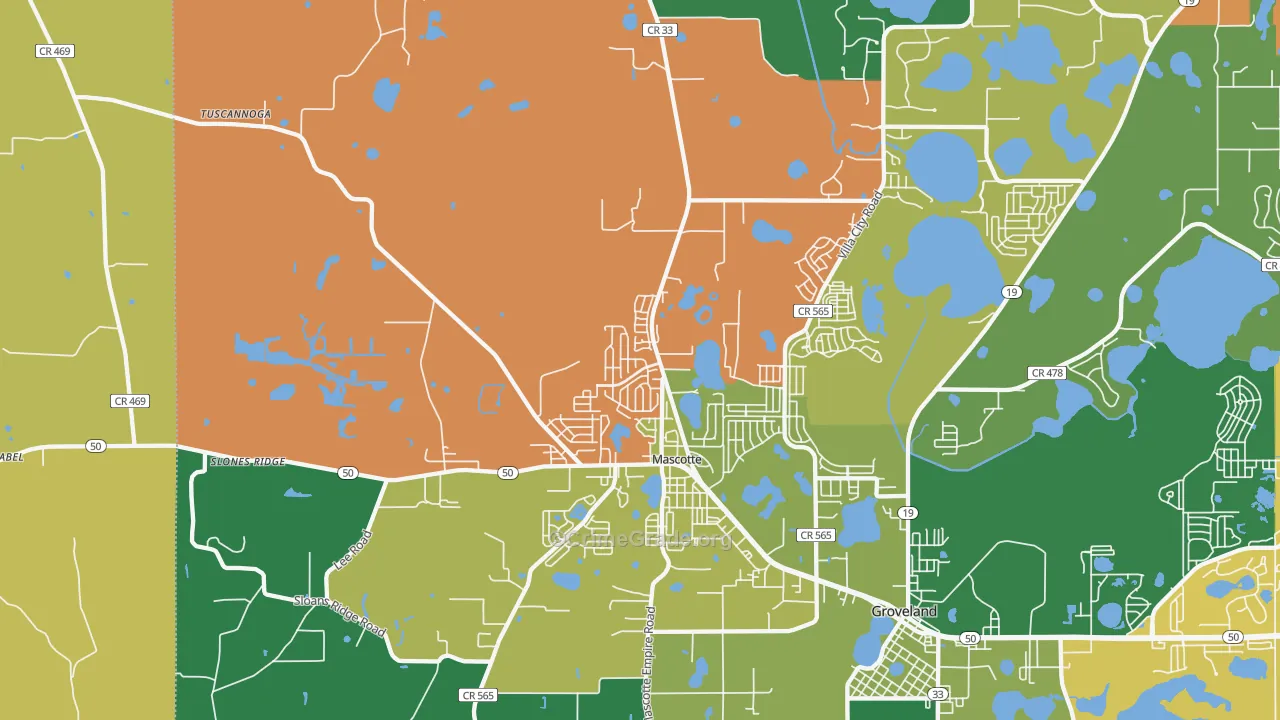 Mascotte, FL Map of Vandalism Rates