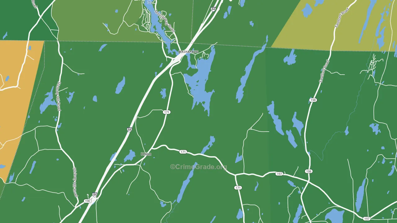 Mashapaug, CT Map of Vandalism Rates