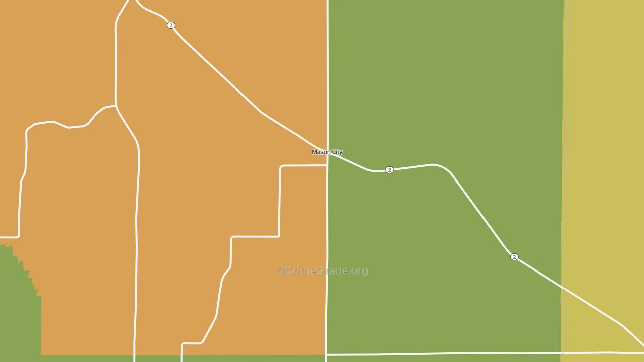 Mason City, NE Map of Vandalism Rates